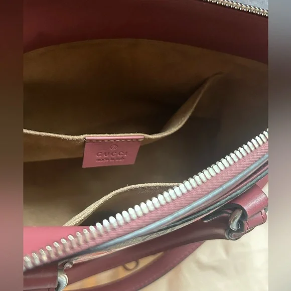 🌺Authentic Gucci Convertible Crossbody Tote Blooms Print GG Coated Canvas small🌸 - Picture 4 of 5